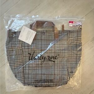 Thirty-One Black and White Checkered Tote